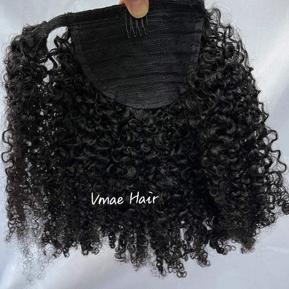 VMAE 100g Virgin Raw Cuticle Aligned Afro Kinky Curly Ponytails Wrap Around Drawstring Ponytail Human Hair Extensions