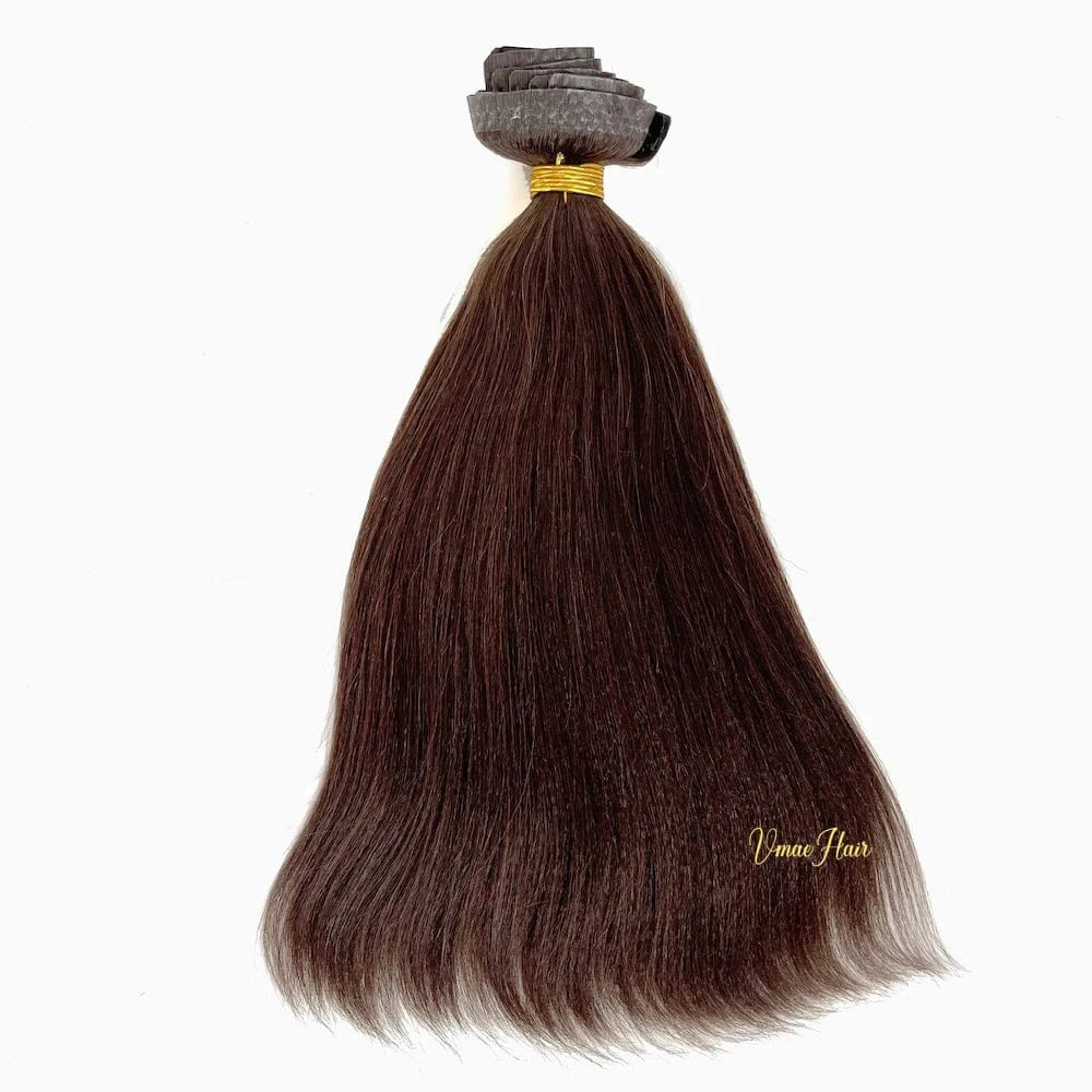 VMAE 100g Yaki Straight Wholesale Remy Hair Extension Indian Raw Cuticle Aligned Seamless PU Invisible Clip Ins Afro Kinky Curly