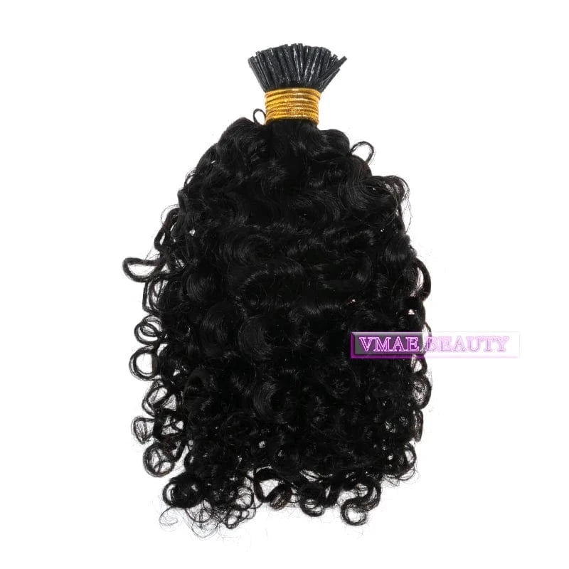 VMAE Burmese Unprocessed Virgin Hair 100g I Tips Body Deep Water Wave Afro Kinky Curly I Tip Human Hair Extension
