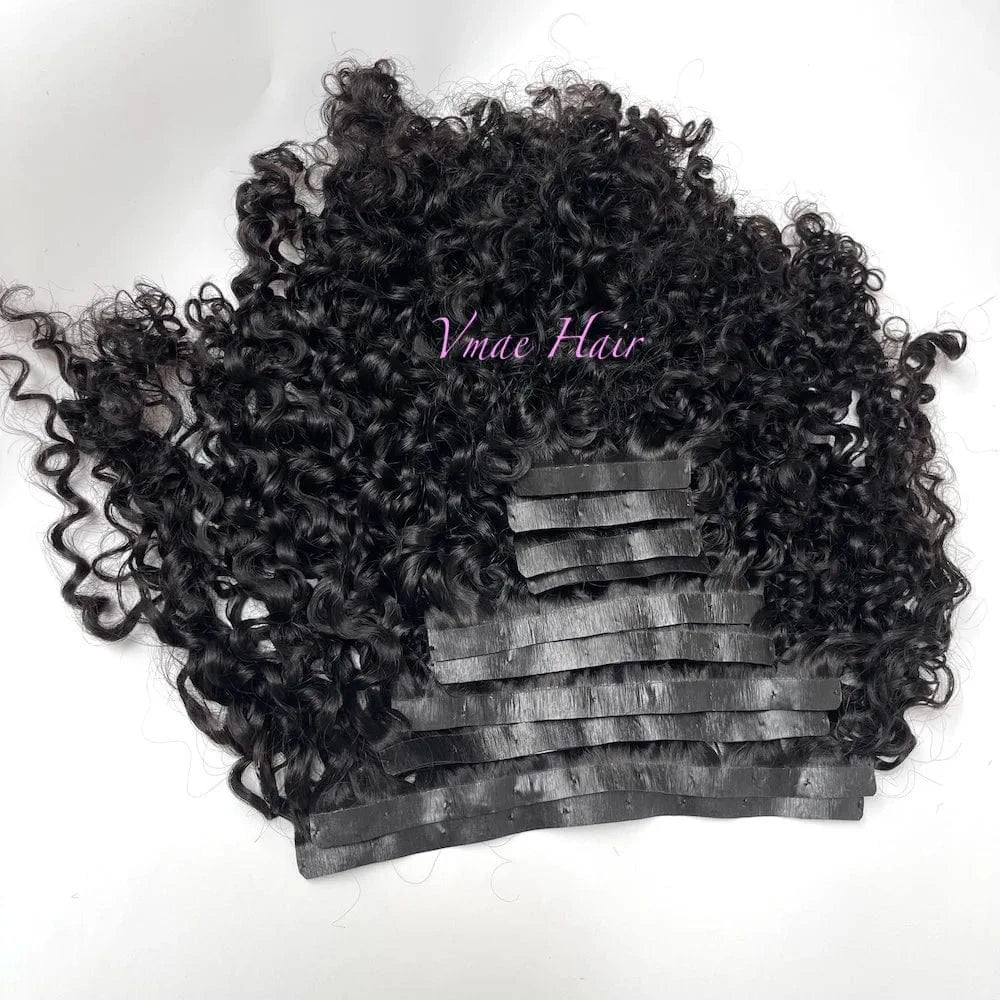 VMAE Cuticle Aligned Remy Raw Hair For Black Women Clip Ins Afro Kinky Curly Human Hair Seamless Clip In Hair Extensions