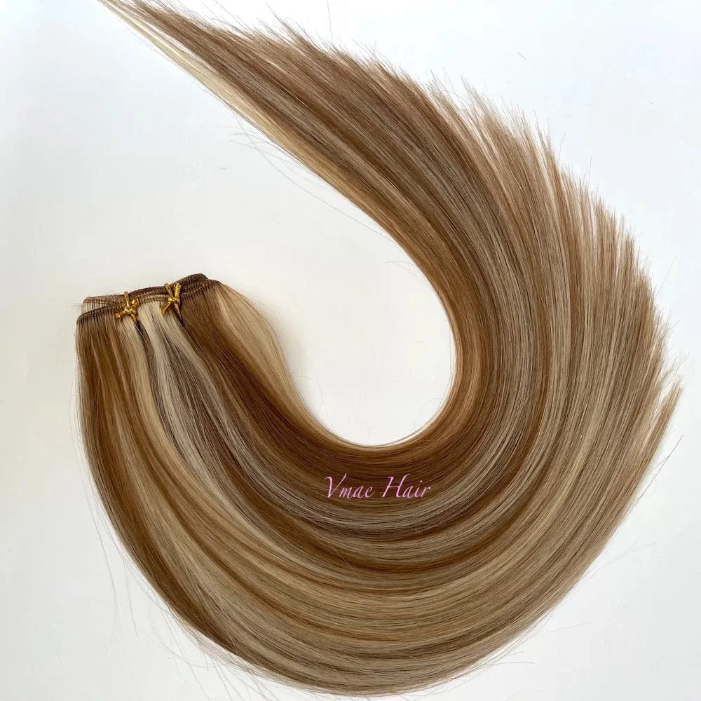 VMAE Double Drawn 613 60 Blonde Silver Straight Piano Blend Smooth and Aligned Russian Cuticle Remy Hair Extension Bundles