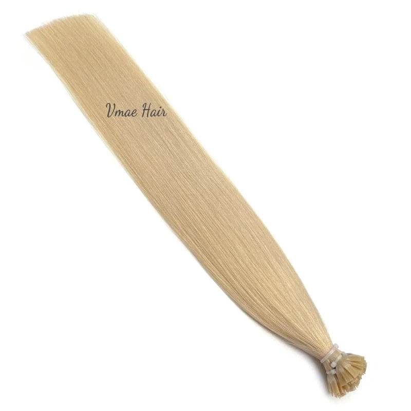 VMAE European Straight 60 613 Blond Virgin Cuticle Aligned Remy Double Drawn Flat Tip 100 Keratin Tip Human Hair Extensions