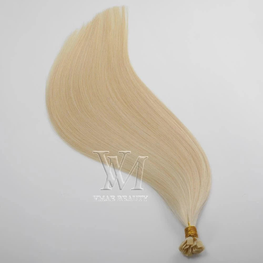 VMAE European Straight 60 613 Blond Virgin Cuticle Aligned Remy Double Drawn Flat Tip 100 Keratin Tip Human Hair Extensions