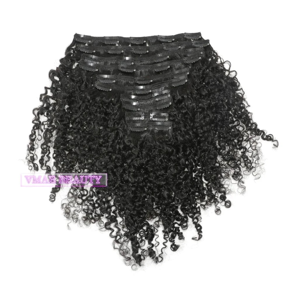 VMAE Indian Full Cuticle Aligned Virgin Wholesale Remy Human Hair Extensions Clip Ins Kinky Straight Clip In Hair Extensions