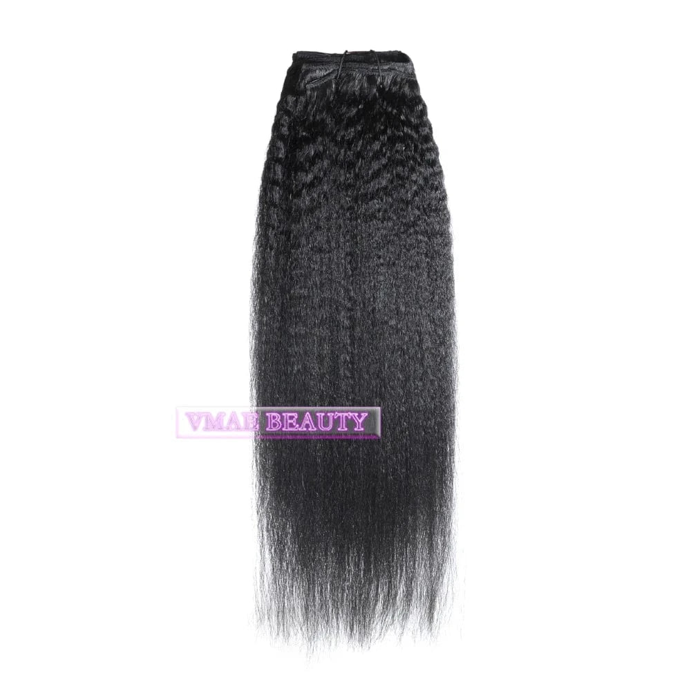 VMAE Indian Full Cuticle Aligned Virgin Wholesale Remy Human Hair Extensions Clip Ins Kinky Straight Clip In Hair Extensions