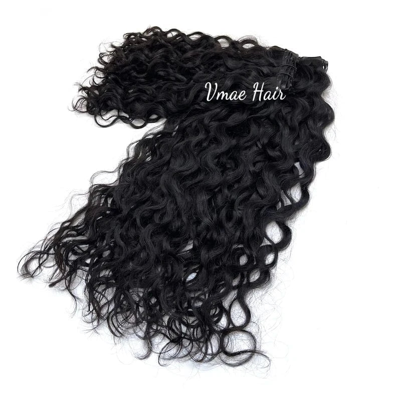 VMAE Peruvian Raw Virgin Hair for Black Women Clipin Italy Curly Curls Wavy Invisible Seamless Clip In Human Hair Extensions