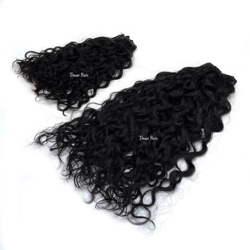 VMAE Peruvian Raw Virgin Hair for Black Women Clipin Italy Curly Curls Wavy Invisible Seamless Clip In Human Hair Extensions