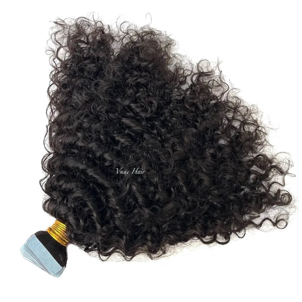 VMAE Pre Bonded Mongolian Hair Cuticle Aligned Remy Hair Natural Color 3A 3B 3C Kinky Curly Tape Ins 100g Keratin Human Hair