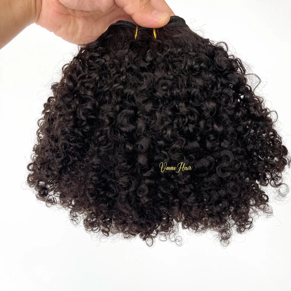 VMAE Raw Afro Kinky Curly Wavy Bundles Human Hair with Frontal and Closure Cuticle Aligned Hair 13x6 HD Lace Frontal