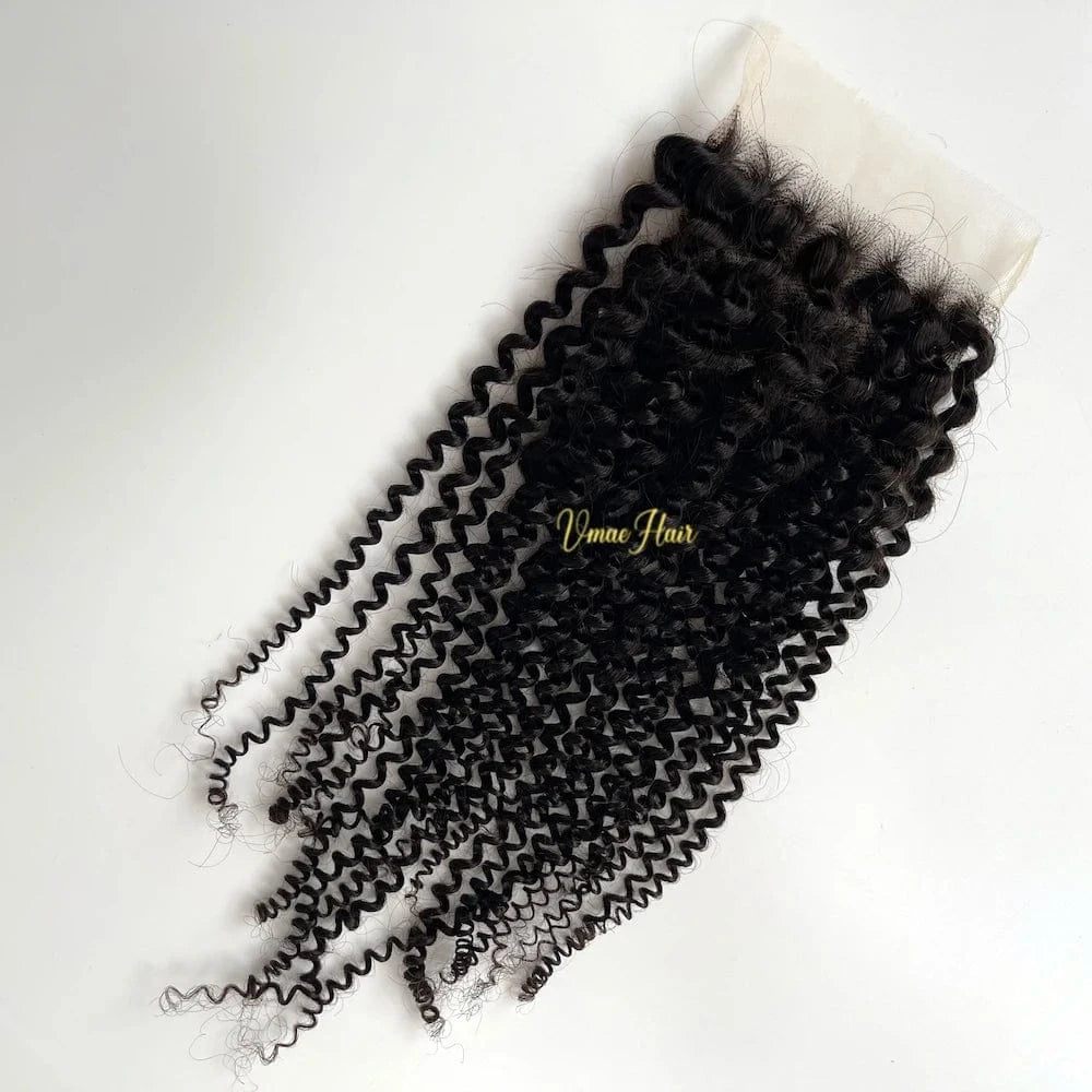 VMAE Raw Afro Kinky Curly Wavy Deep Wave Bundles Human Hair with Frontal and Closure Cuticle Aligned Hair HD Lace Closure