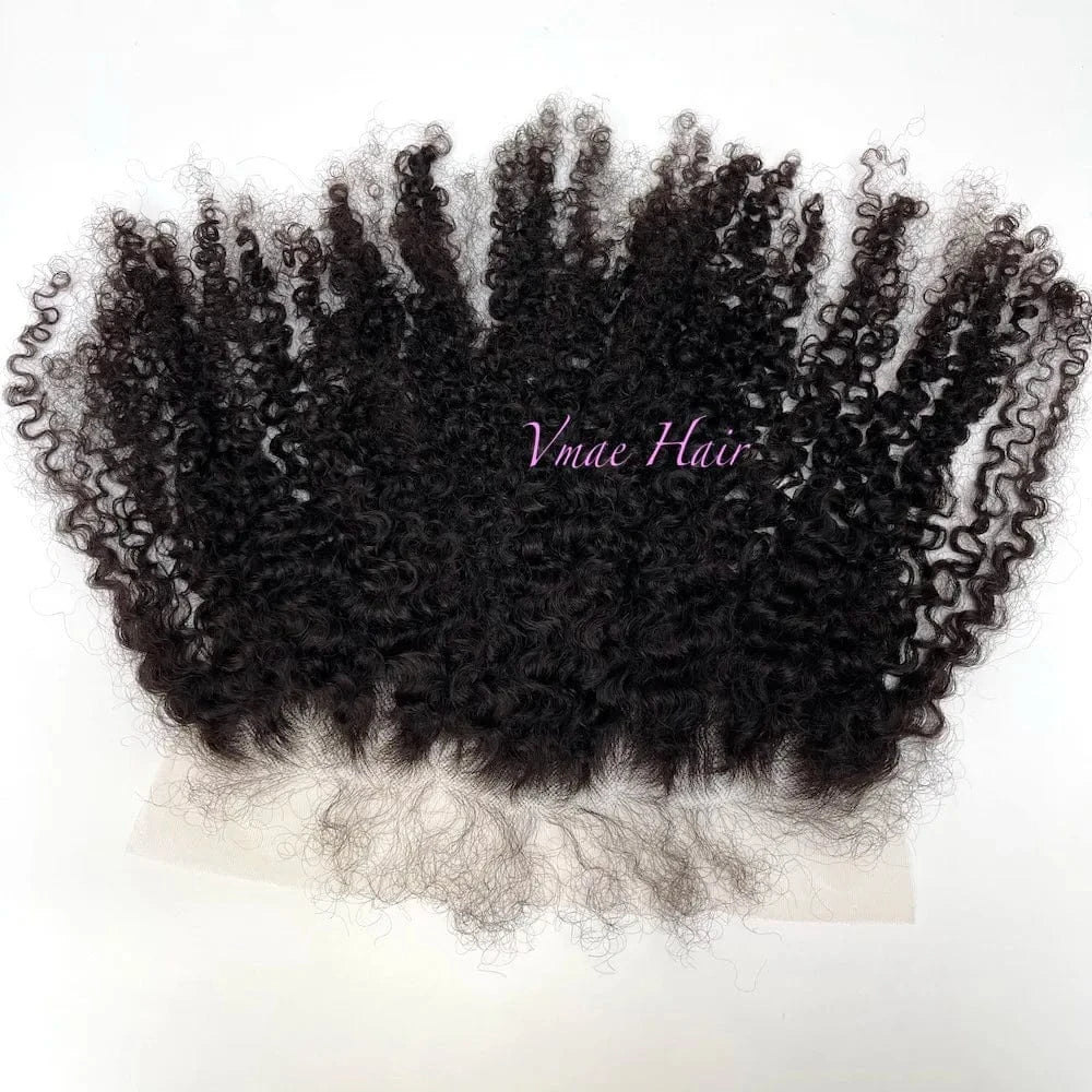 VMAE Raw Deep Afro Kinky Curly Wavy Bundles Cuticle Aligned Human Hair with Frontal and Closure Baby Hair Styles 3B Wave Curl