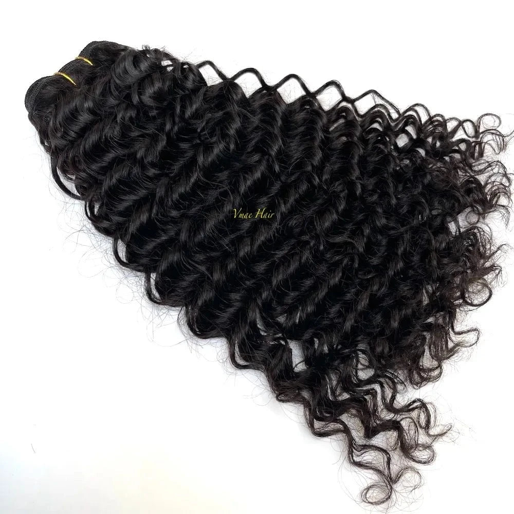 VMAE Raw Deep Afro Kinky Curly Wavy Bundles Cuticle Aligned Human Hair with Frontal and Closure Baby Hair Styles 3B Wave Curl