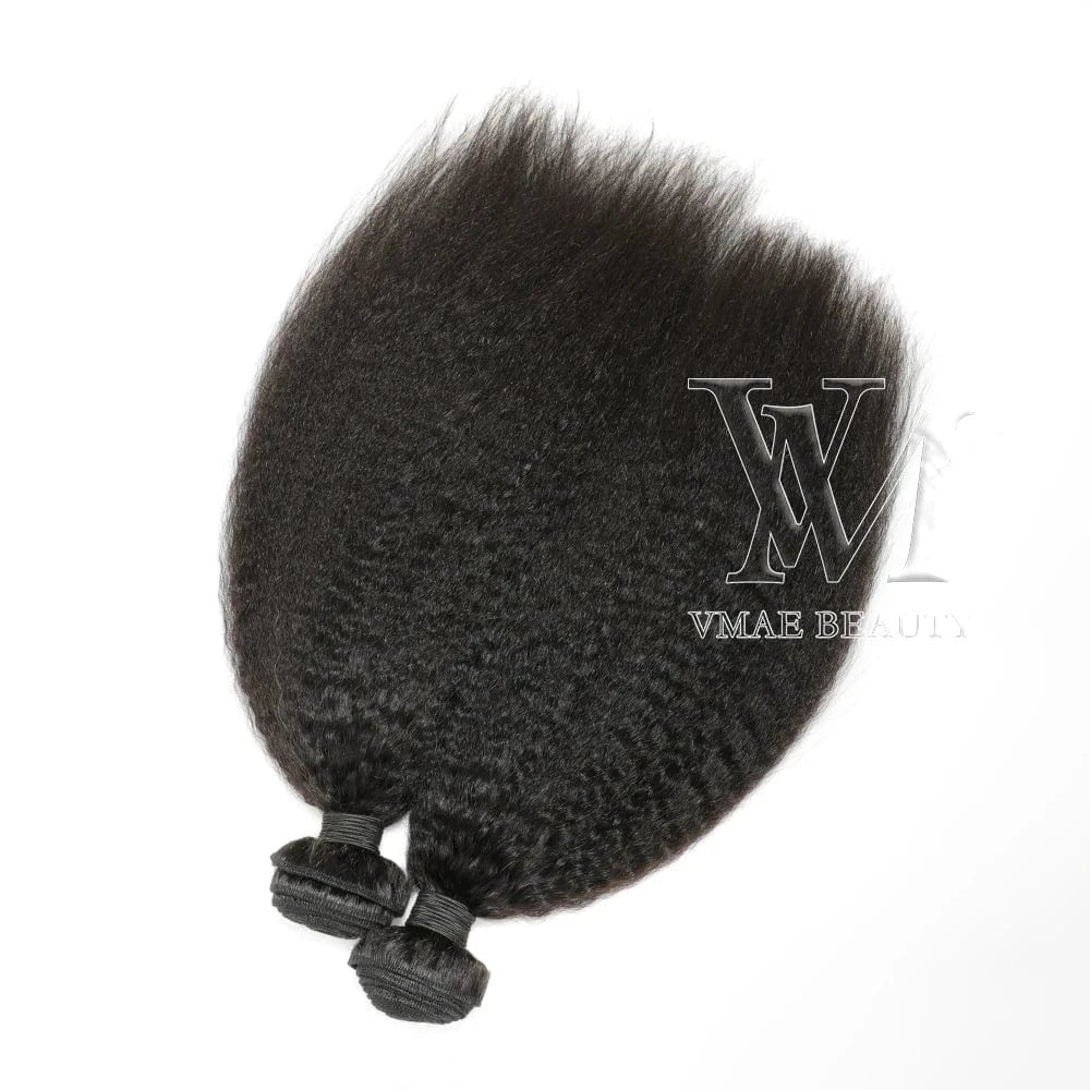 VMAE Raw Deep Afro Kinky Curly Wavy Bundles Cuticle Aligned Human Hair with Frontal and Closure Baby Hair Styles 3B Wave Curl