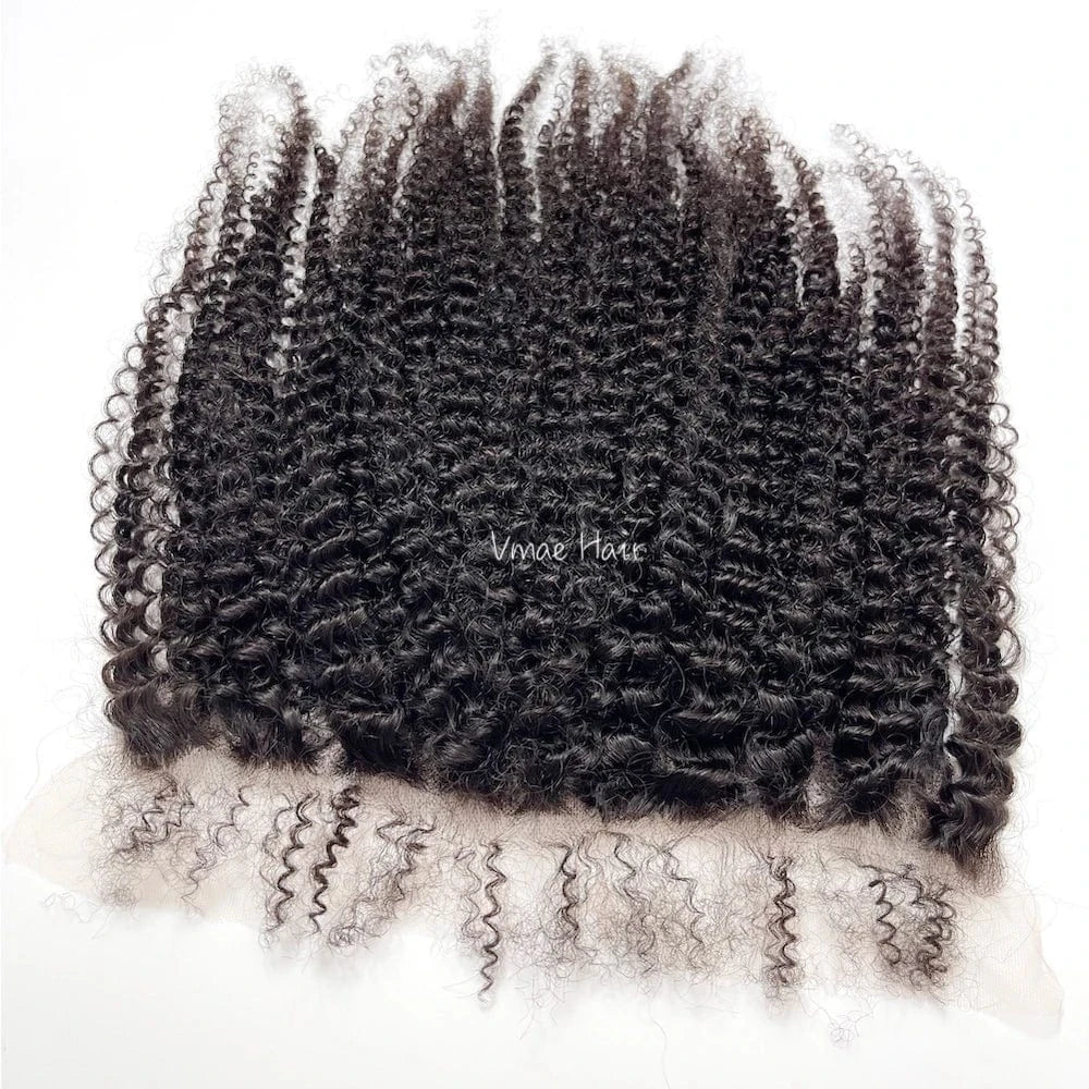 VMAE Raw Deep Afro Kinky Curly Wavy Bundles Cuticle Aligned Human Hair with Frontal and Closure Baby Hair Styles 3B Wave Curl