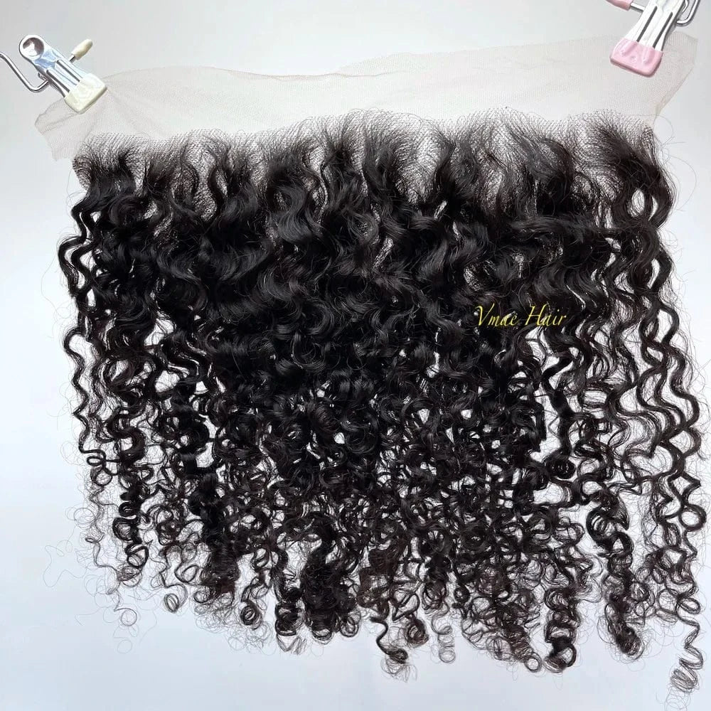 VMAE Raw Deep Afro Kinky Curly Wavy Bundles Cuticle Aligned Human Hair with Frontal and Closure Baby Hair Styles 3B Wave Curl