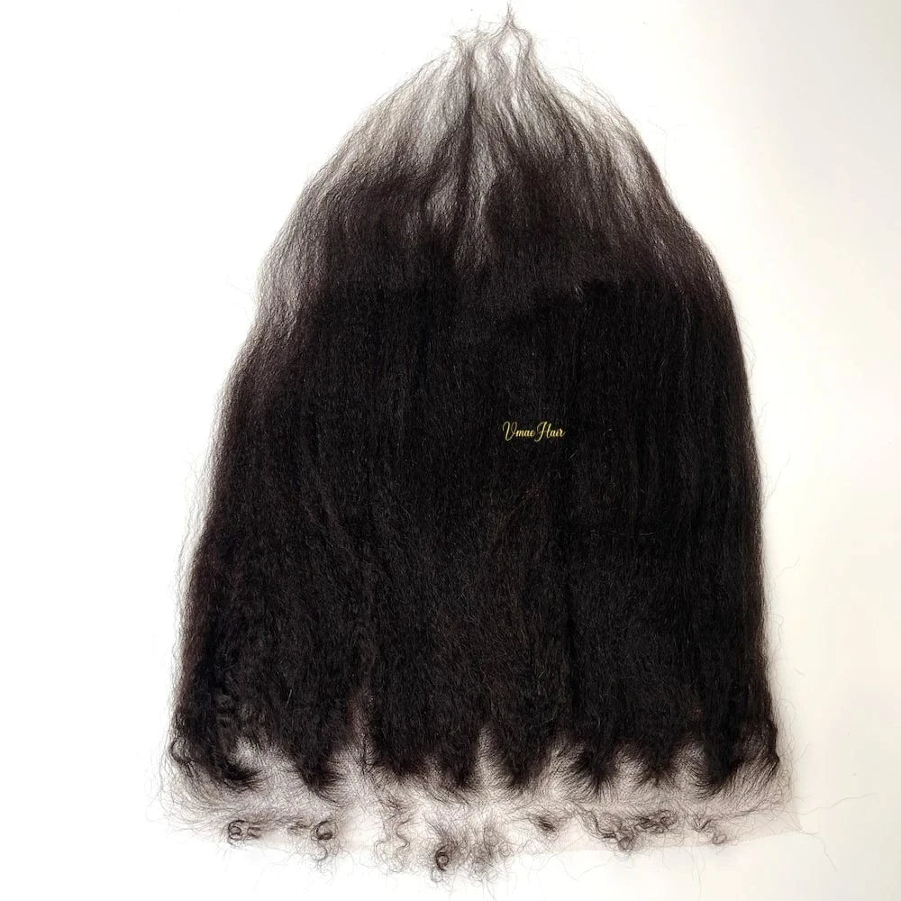 VMAE Raw Deep Afro Kinky Curly Wavy Bundles Human Hair with Frontal and Closure with Baby Hair Cuticle Aligned Hair
