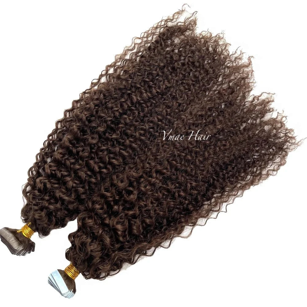 Vmae Raw European Human Hair Tape In Extensions Deep Curly Highlight Color 24 60 613 Blonde Tape In Hair Extensions Human Hair