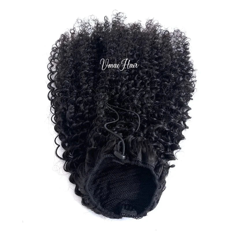 VMAE Remy 100g 3A 3B 4C Afro Kinky Curly Raw Cuticle Aligned Wrap Around Ponytails Drawstring Ponytail Human Hair Extensions
