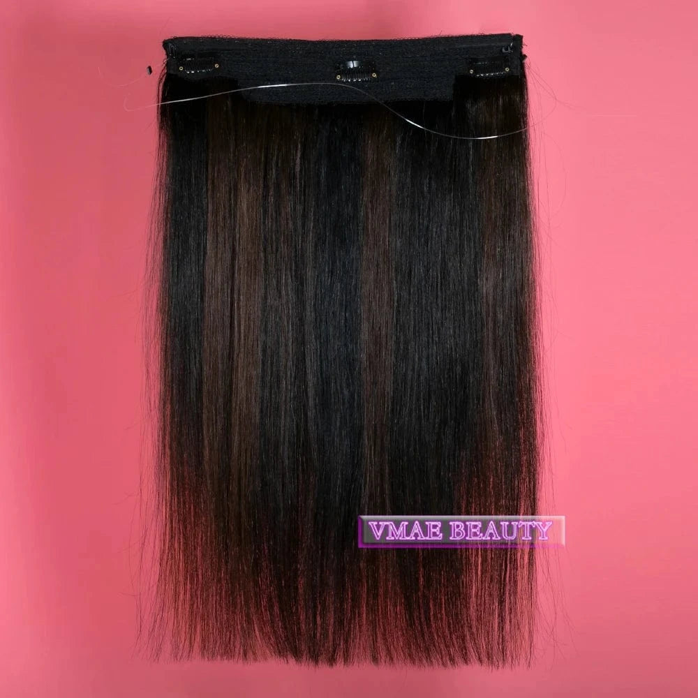 VMAE Remy Blonde Highlight Color Straight Russian Cuticle Aligned Raw Virgin Halo Hair Extensions Human Hair