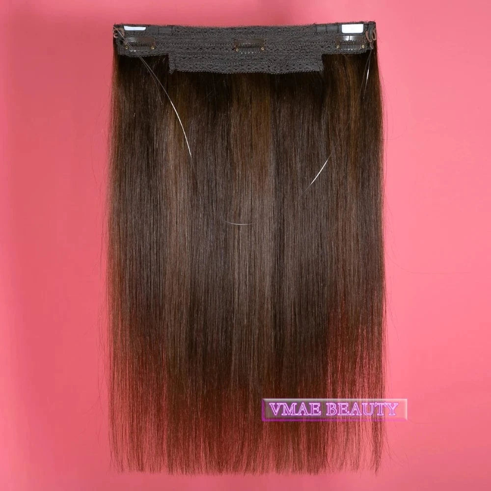 VMAE Remy Blonde Highlight Color Straight Russian Cuticle Aligned Raw Virgin Halo Hair Extensions Human Hair