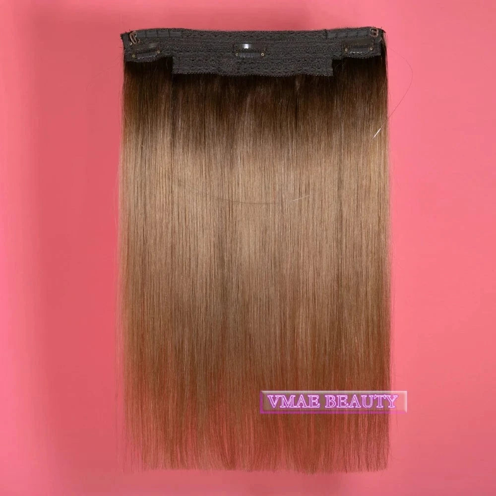 VMAE Remy Blonde Highlight Color Straight Russian Cuticle Aligned Raw Virgin Halo Hair Extensions Human Hair