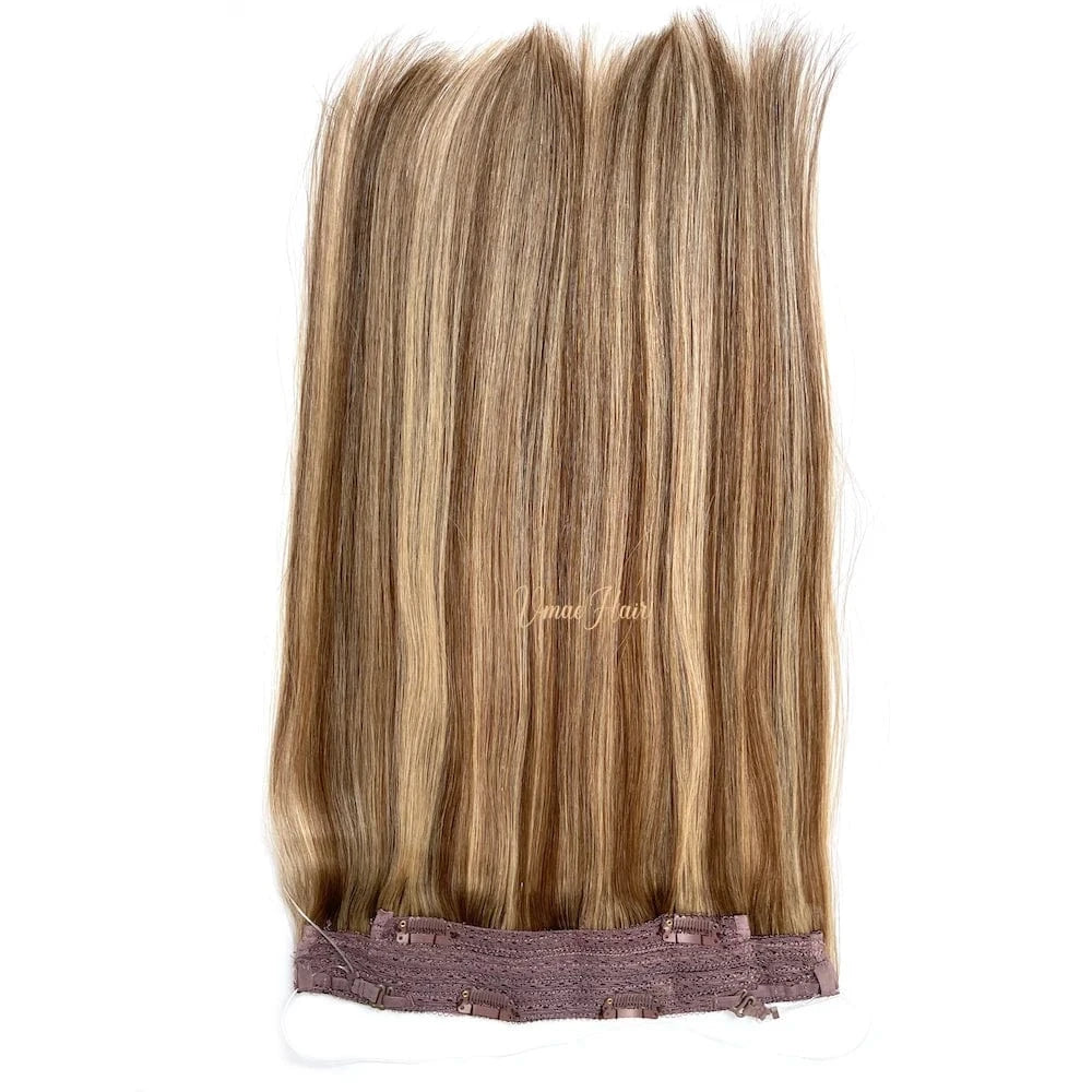 VMAE Remy Blonde Highlight Color Straight Russian Cuticle Aligned Raw Virgin Halo Hair Extensions Human Hair