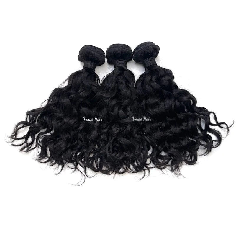 VMAE Remy Full Cuticle Aligned Hair Weft Water Wave Deep Wavy Brazilian Human Hair Bundles Raw Mink Virgin Extensions