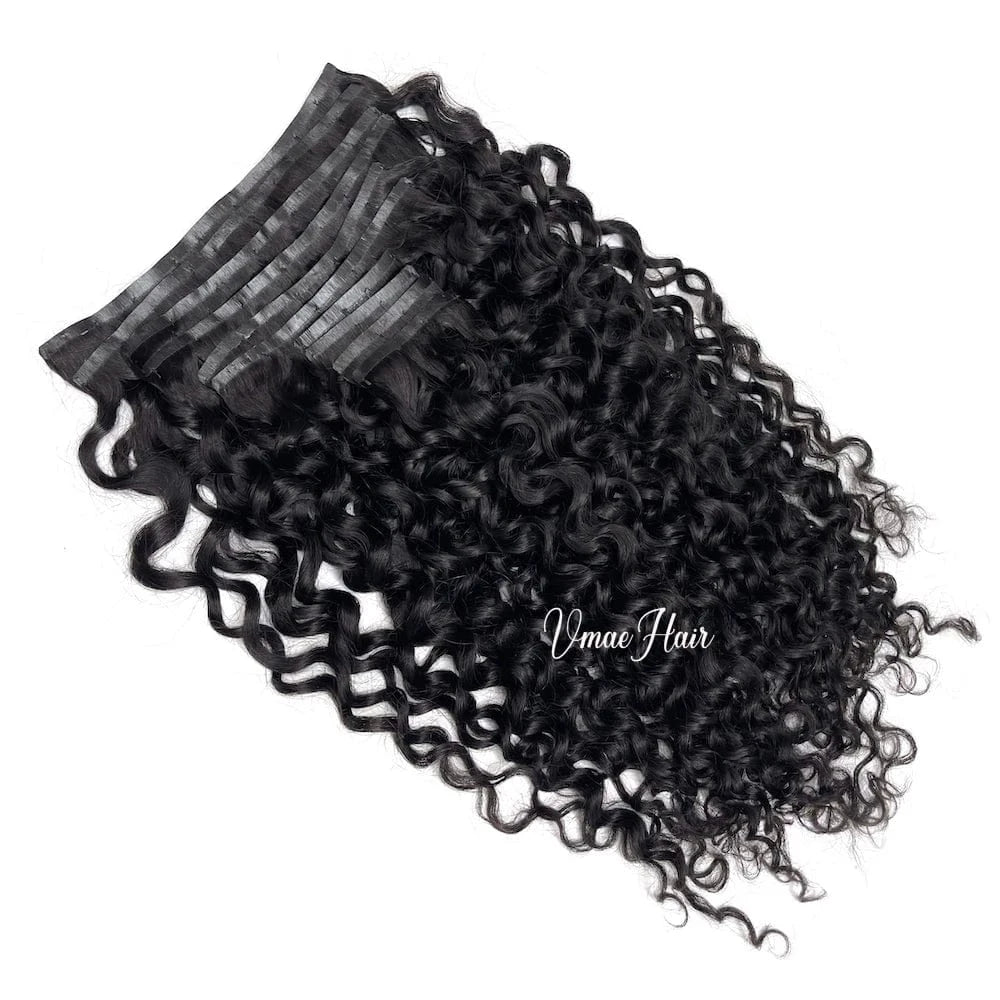 VMAE Seamless clip ins Indian Raw Cuticle Aligned more invisible soft clip in with thinner edge Human Hair Extensions