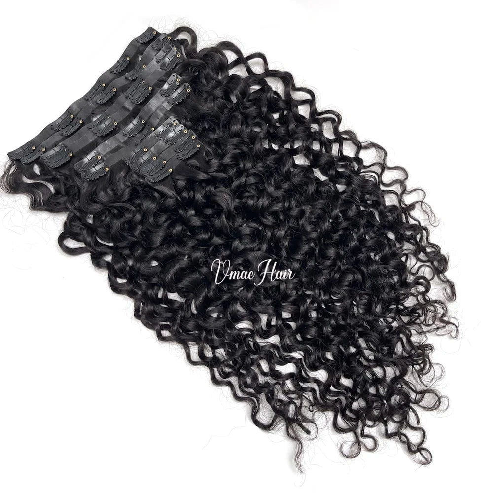 VMAE Seamless clip ins Indian Raw Cuticle Aligned more invisible soft clip in with thinner edge Human Hair Extensions