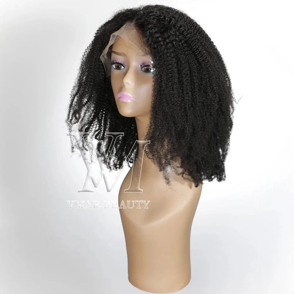 VMAE Unprocessed Virgin Raw Coarse Straight Afro Kinky Curly 5*5 HD Lace Frontal Human Hair Wig Lace Front Wigs for Black Women