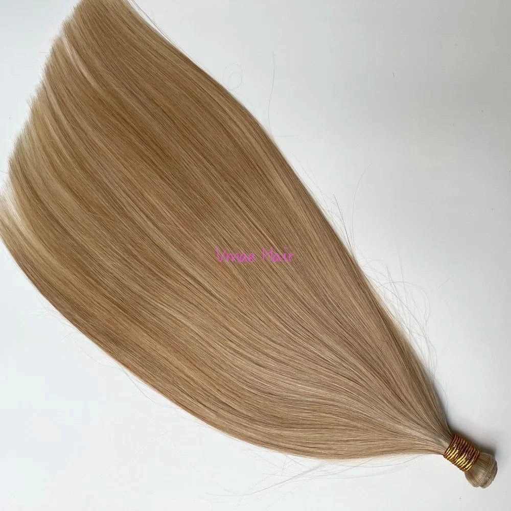 VMAE Virgin Raw Cuticle Aligned Double Drawn Straight Hand Tied Flat Invisible Russian Genius Weft Hair Extensions Human Hair