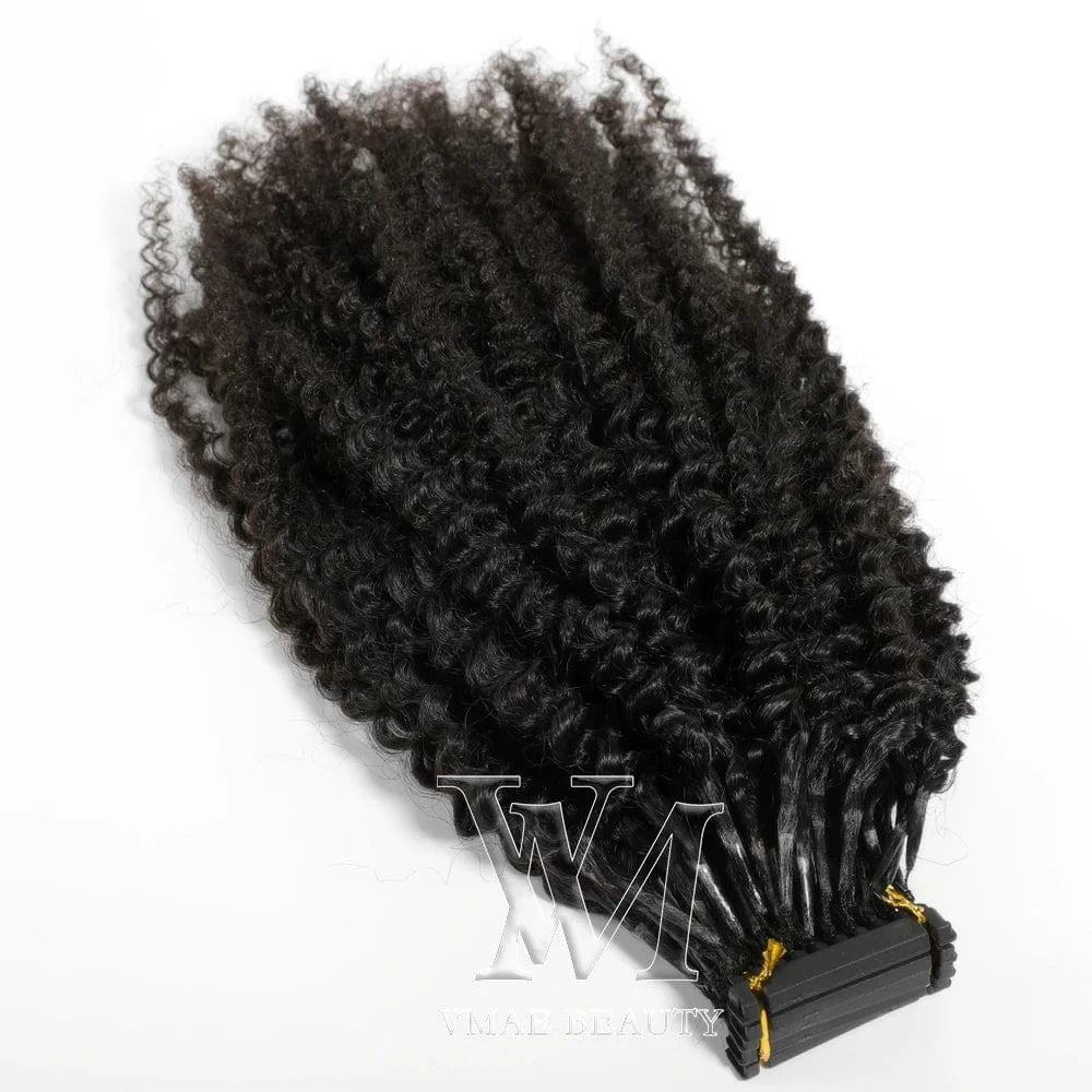 VMAE Virgin Remy Brazilian Cuticle Aligned 6D Hair Extension Machine Afro Kinky Curly 6D Human Hair Extensions