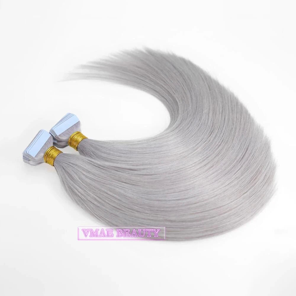 Vmae Wholesale 100g Double Drawn Virgin Russian Raw Hair Straight Remy 33 613 Blonde Tape In Hair Extensions 100Human Hair