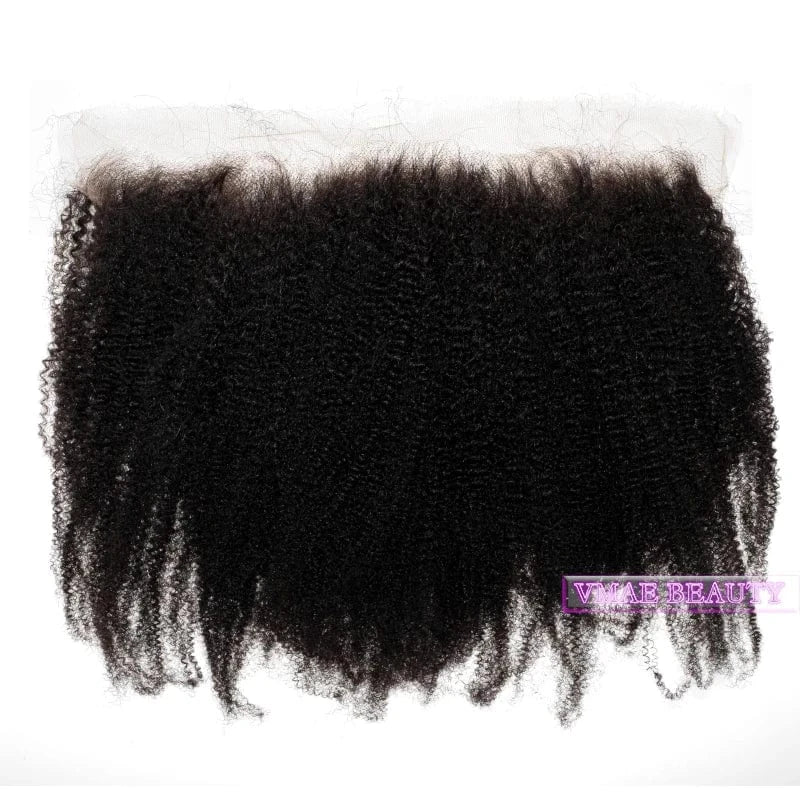 VMAE Wholesale 13*4 Afro Kinky Curly Cuticle Aligned Raw Vietnamese Human Hair Transparent HD Lace Frontal