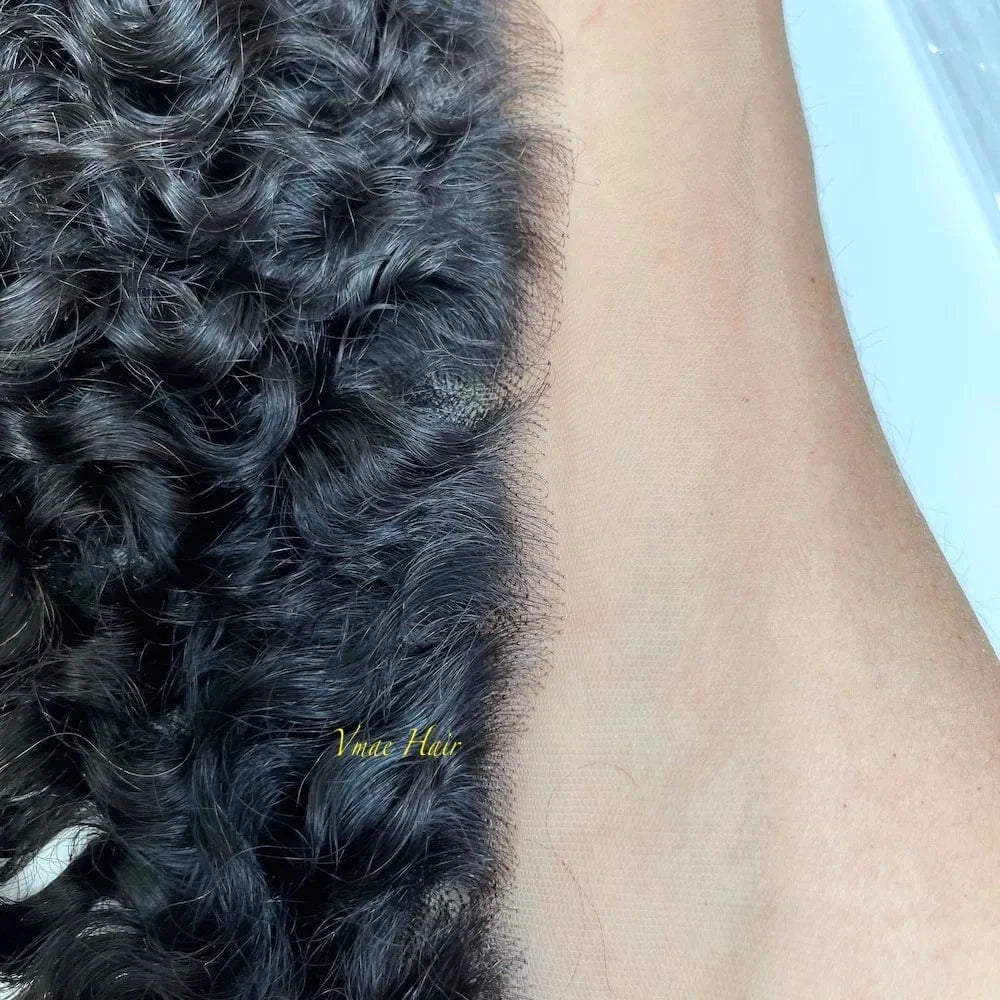 VMAE Wholesale 13*4 Afro Kinky Curly Cuticle Aligned Raw Vietnamese Human Hair Transparent HD Lace Frontal