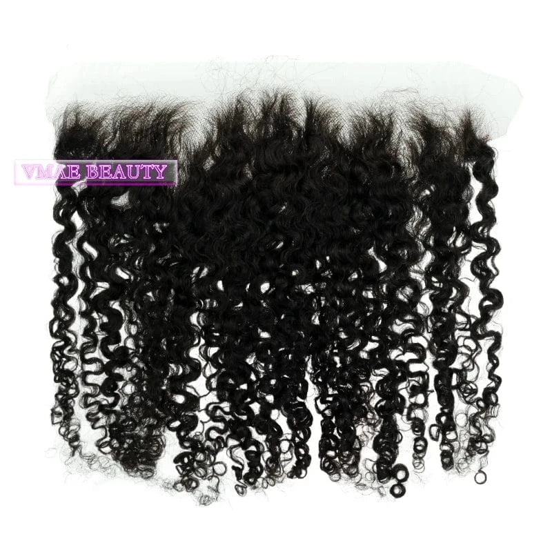 VMAE Wholesale 13*4 Afro Kinky Curly Cuticle Aligned Raw Vietnamese Human Hair Transparent HD Lace Frontal