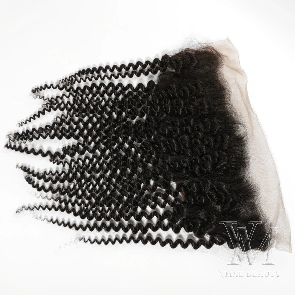 VMAE Wholesale 13*4 Afro Kinky Curly Cuticle Aligned Raw Vietnamese Human Hair Transparent HD Lace Frontal