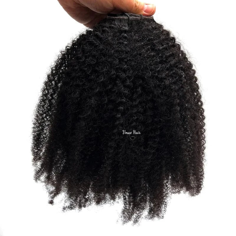 VMAE Wholesale 4B 4C Afro Kinky Curly Hair Extension Vietnamese Raw Cuticle Aligned Seamless PU Invisible Clip Ins Wave Style