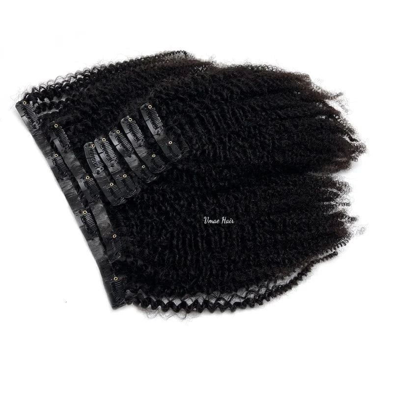 VMAE Wholesale 4B 4C Afro Kinky Curly Hair Extension Vietnamese Raw Cuticle Aligned Seamless PU Invisible Clip Ins Wave Style
