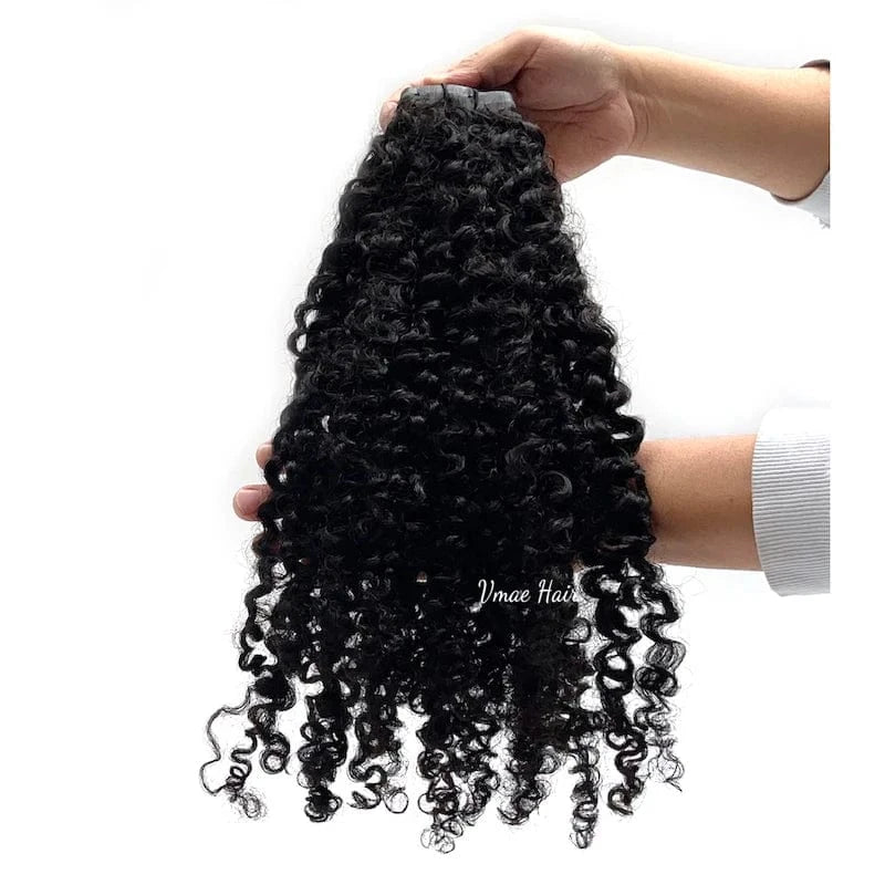 VMAE Wholesale 4B 4C Afro Kinky Curly Hair Extension Vietnamese Raw Cuticle Aligned Seamless PU Invisible Clip Ins Wave Style