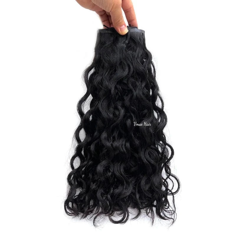 VMAE Wholesale 4B 4C Afro Kinky Curly Hair Extension Vietnamese Raw Cuticle Aligned Seamless PU Invisible Clip Ins Wave Style