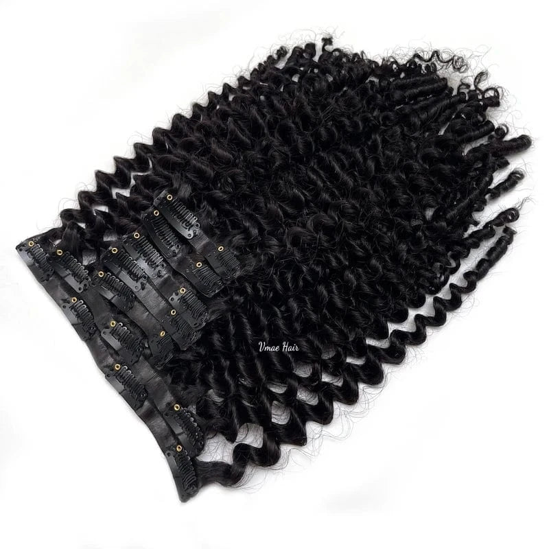 VMAE Wholesale 4B 4C Afro Kinky Curly Hair Extension Vietnamese Raw Cuticle Aligned Seamless PU Invisible Clip Ins Wave Style