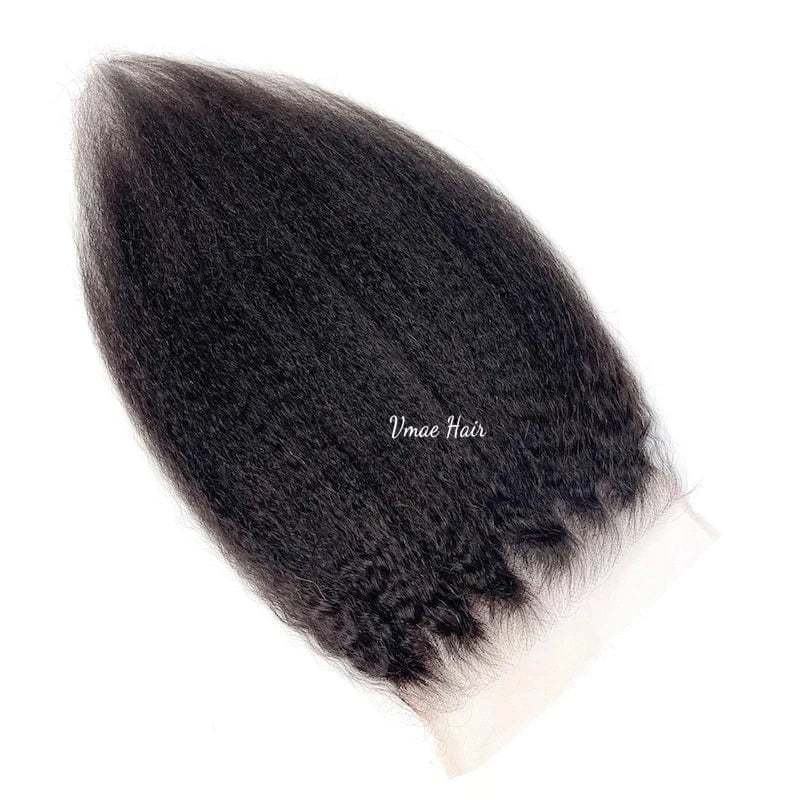 VMAE Wholesale Cuticle Aligned Raw Vietnamese Hair Kinky Straight Transparent 7*7 6*6 5*5 Lace Closure Human Virgin Extensions