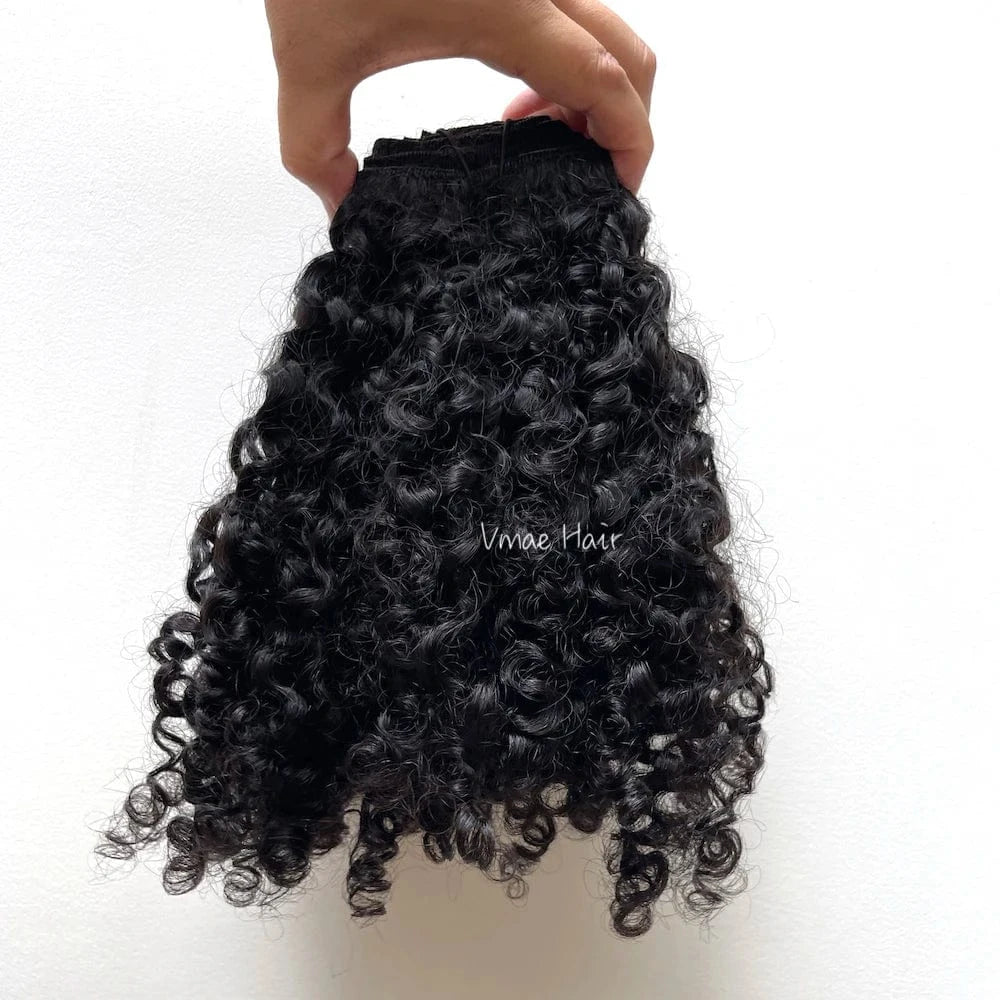 VMAE Wholesale Raw Remy Human Hair Extensions Clip Ins Deep Wavy Afro Kinky Curly Clip In Hair Extensions for Black Women