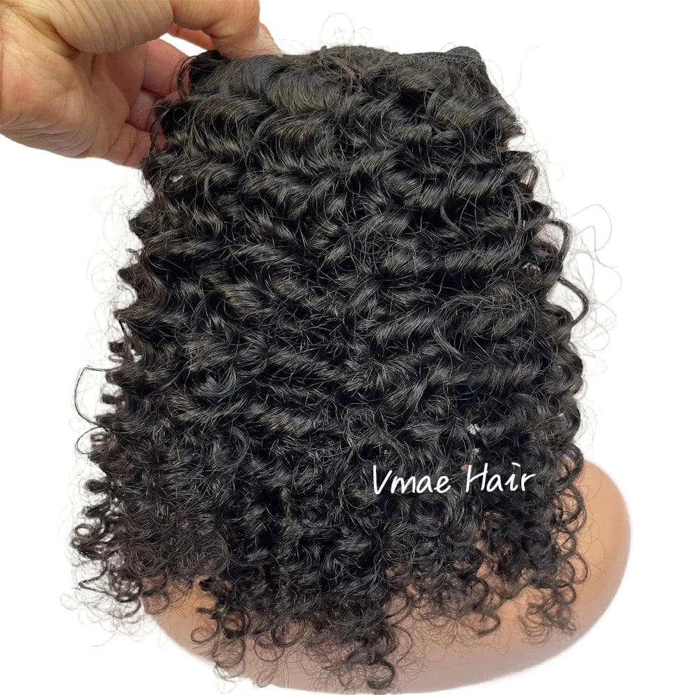 VMAE Wholesale Raw Remy Virgin Human Hair Extensions Clip Ins Wavy Afro Kinky Curly Clip In Hair Extensions for Black Women