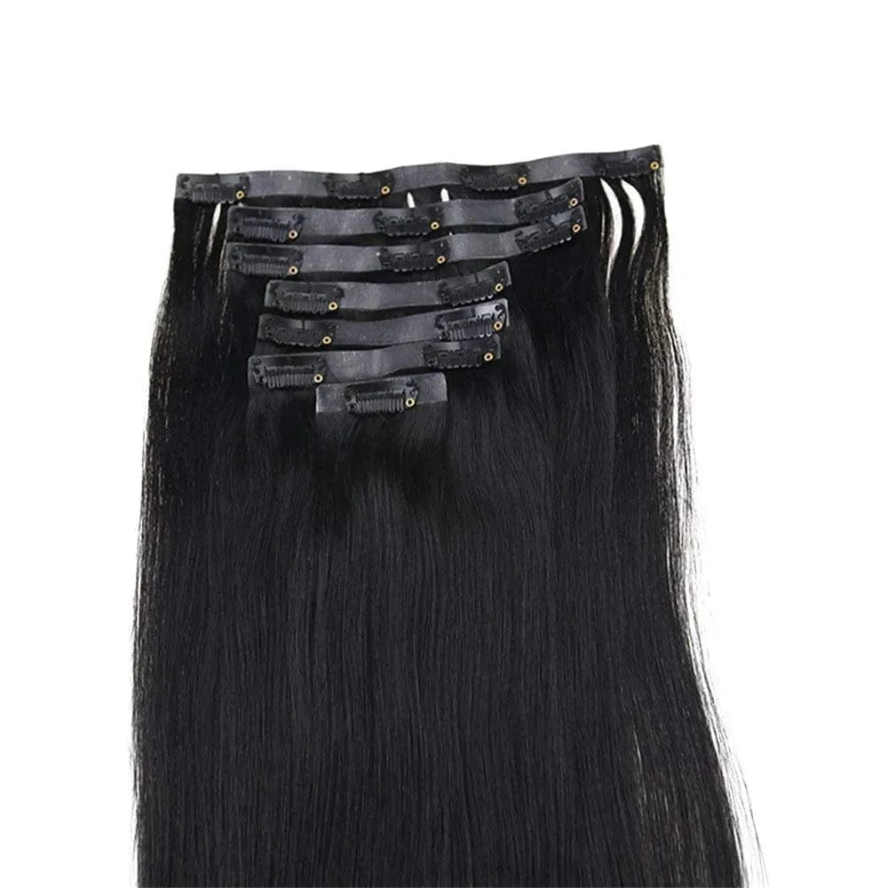 VMAE Wholesale Vietnamese Raw Cuticle Aligned Human Hair PU Invisible Clip Ins Water Wave Kinky Seamless Clip In Hair Extension