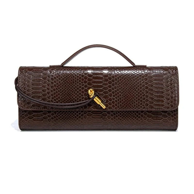 W1893 grape purple / 32*5*14cm / Wedding 2025 Fine Era Luxury Women's Shoulder Bag Handmade Snakeskin Woven Design Waterproof Polyester Lining Hot Selling Product