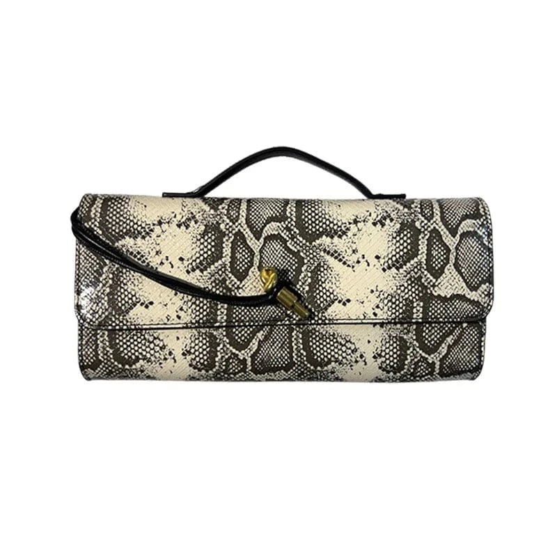 W1893 python-black / 32*5*14cm / Wedding 2025 Fine Era Luxury Women's Shoulder Bag Handmade Snakeskin Woven Design Waterproof Polyester Lining Hot Selling Product