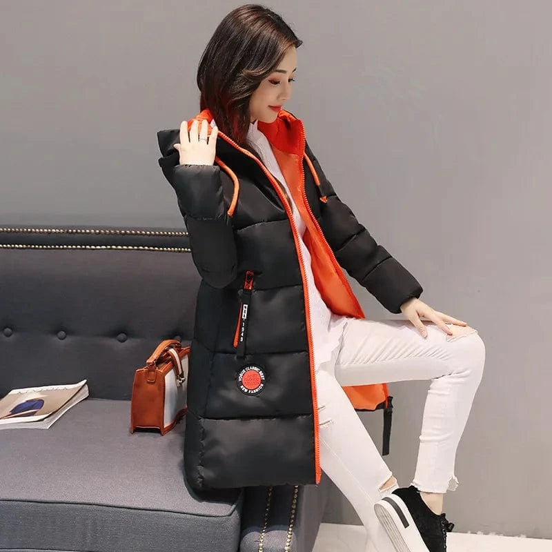 warm coat plus size candy color cotton padded jacket female long parka womens wadded jaqueta feminina