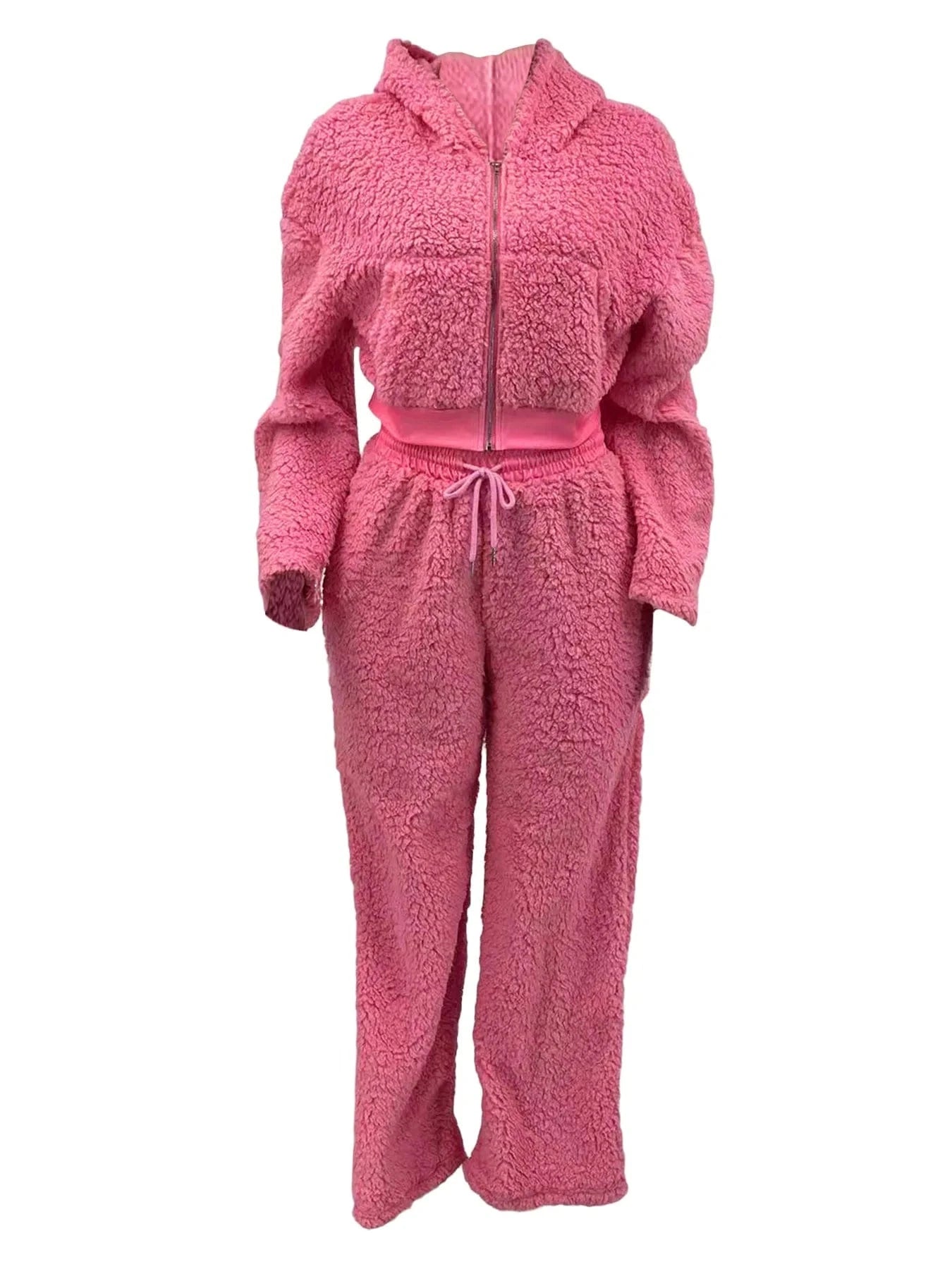 Warm Thick Fleece Jogger Set Women Woman Winter Fleece Sweat Suit Fuzzy Lounge Wear 2 PC Set